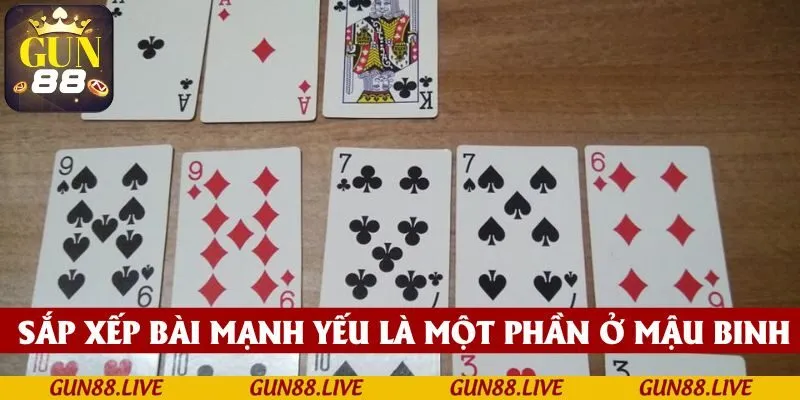 Việc sắp xếp bài theo thứ tự mạnh yếu là một phần trong mỗi ván chơi Mậu Binh